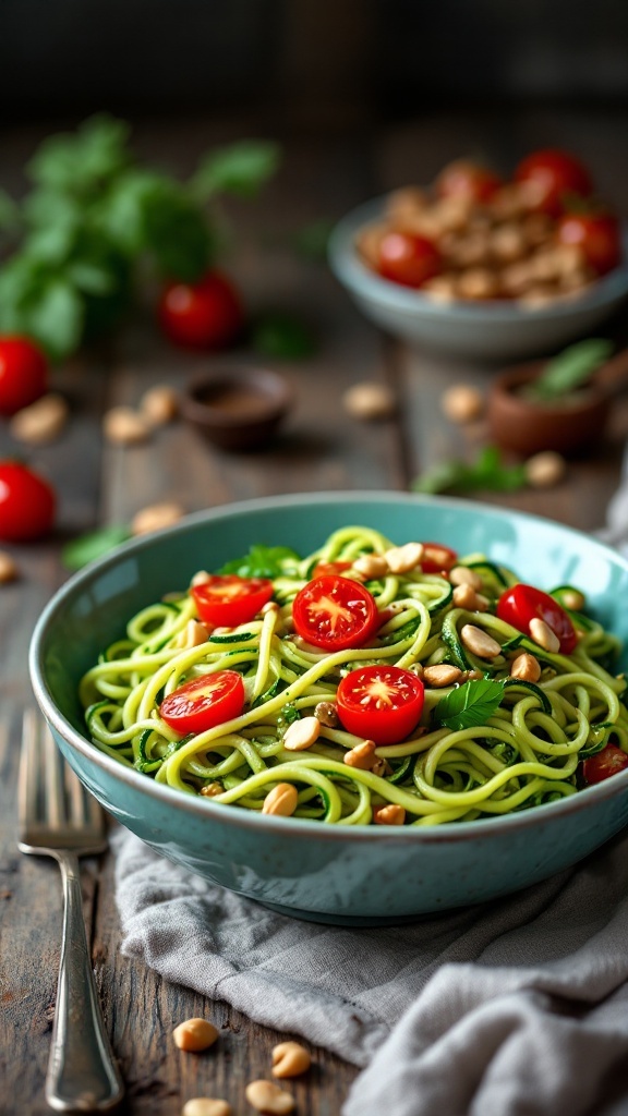 zucchini noodles with pesto