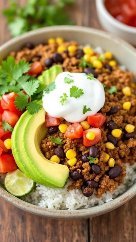 Southwest Ground Beef Bowl