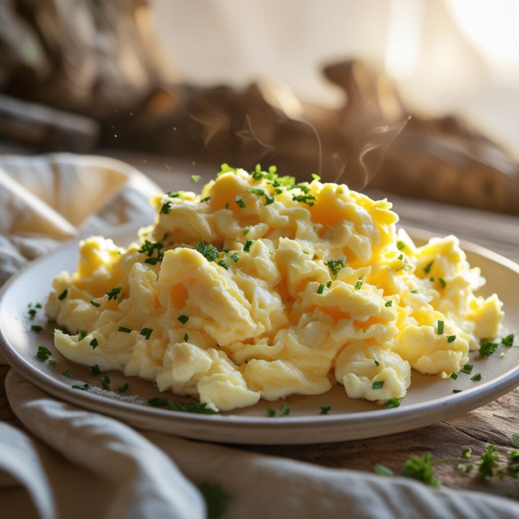 warm scrambeld eggs